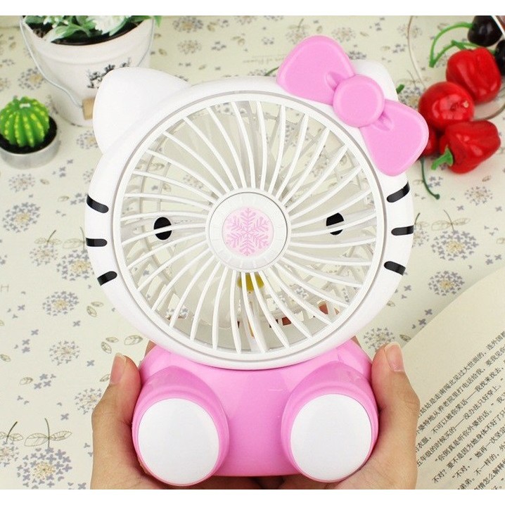 Quạt mini để bàn Kitty cho bé , QUẠT 3 CÁNH KITTY SQ1881-2