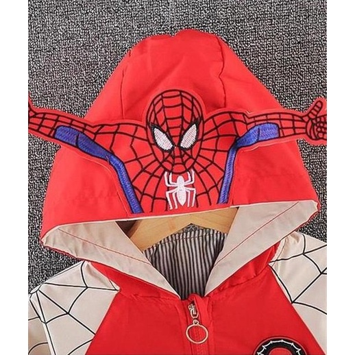 Thời trang trẻ em cao cấp- áo khoác trẻ em hai lớp thêu hình người nhện siêu đáng yêu cho bé trai gái-Quần áo trẻ em