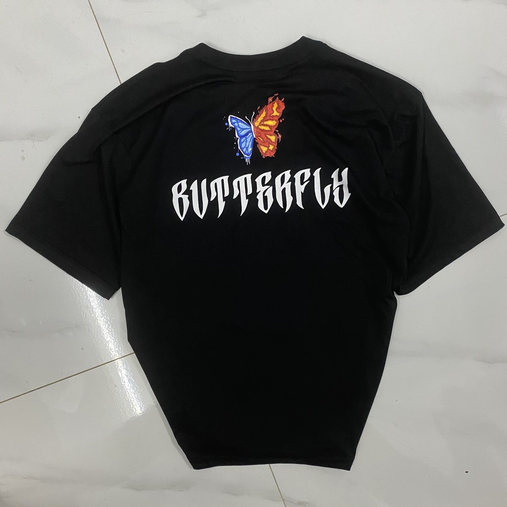 Áo thun form rộng BUTTERFLY in hình Bướm thun cotton 100% unisex nam nữ tay lỡ