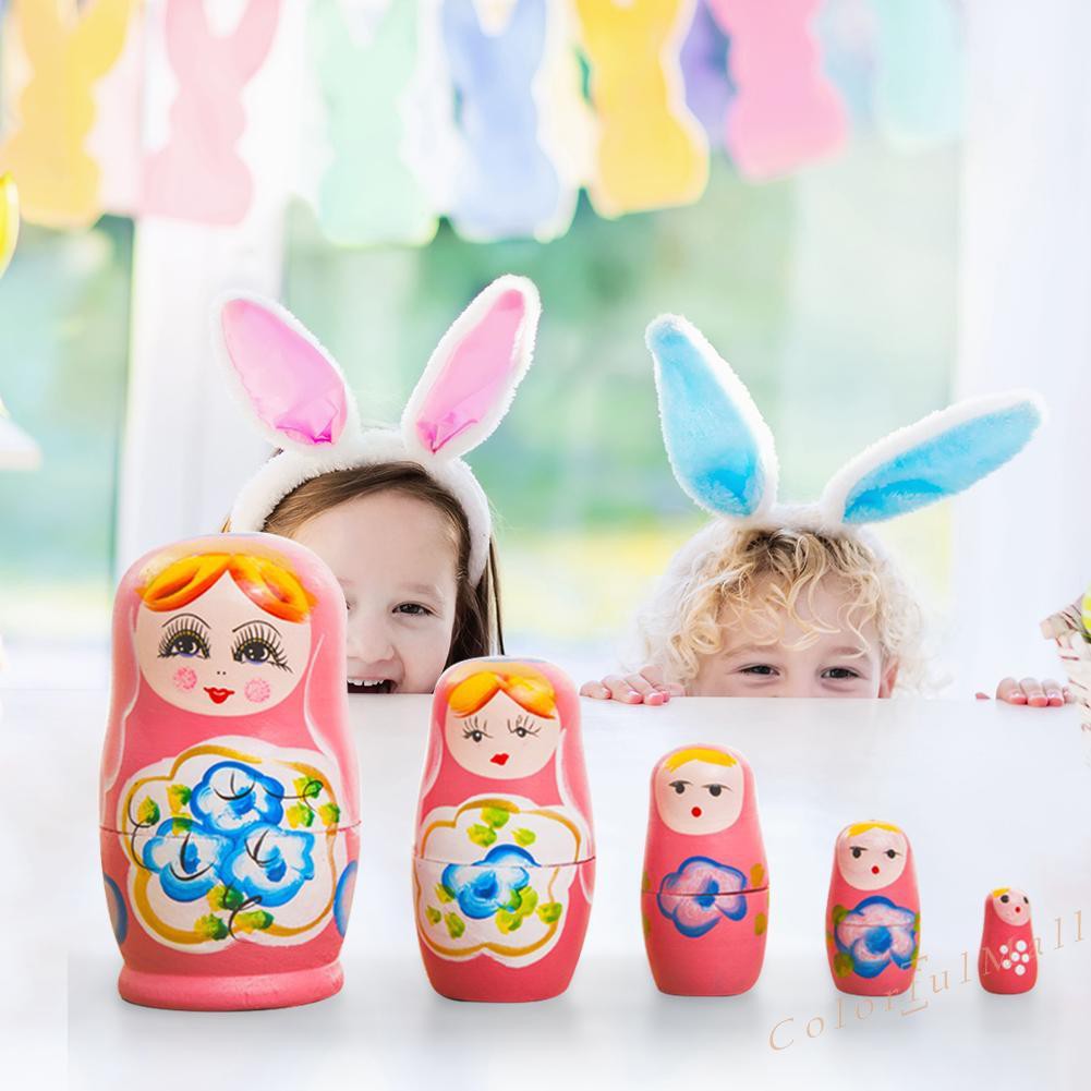 Bộ 5 Búp Bê Nga Matryoshka Bằng Gỗ