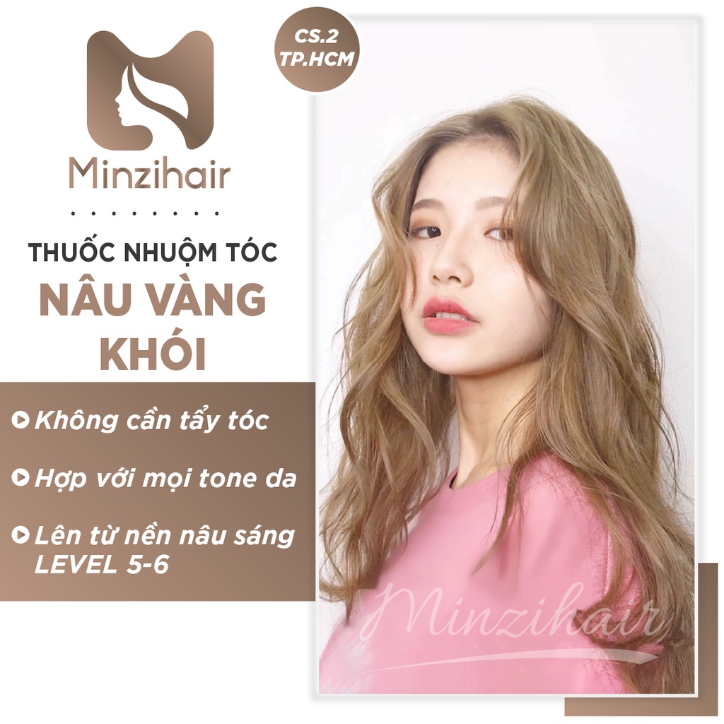 Thuốc Nhuộm Tóc Nâu Vàng Khói | Lên Từ Nền Tóc Nâu Không Tẩy - Minzihair