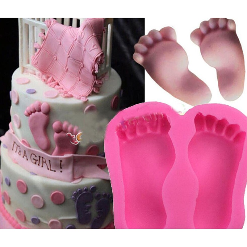 1 Piece DIY Chocolate Candy Jelly Decoration Fondant Mould Baby Feet Shape Cake Mold Silicone Foot Mold