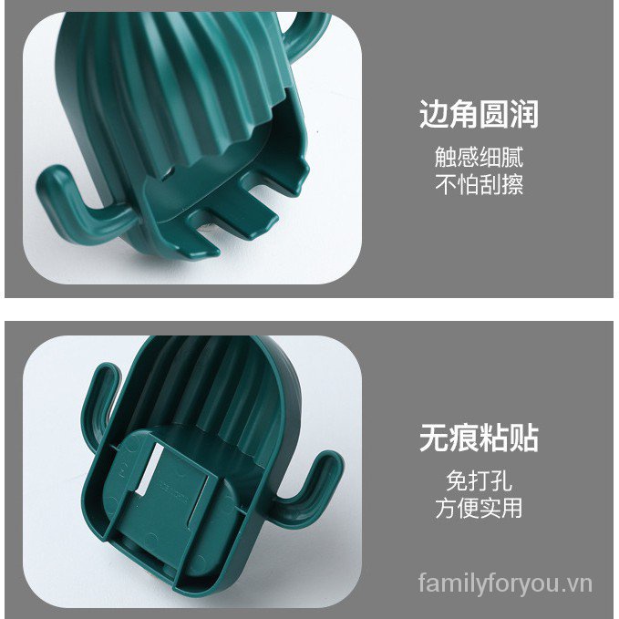 Giá đỡ bàn chải đánh răng/cốc súc miệng gắn tường đơn giản không đục lỗ cho nhà tắm