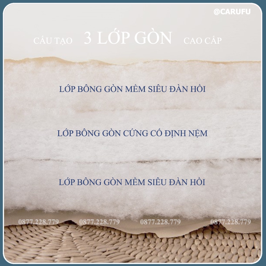 Nệm gấp 1m6x2m Dày 10cm Xanh và 7cm Xám | Hàng xuất Nhật | CARUFU