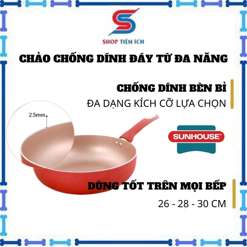 Chảo chống dính đa năng đáy từ SWP26MA,  SWP28MA,  SWP30MA Size 26cm, 28cm, 30cm - Hàng chính hãng (tsale sốc)