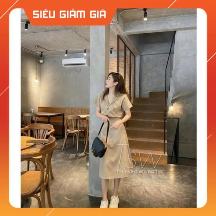 Sét Vest Croptop Kèm Chân Váy Dài Dáng Chữ A Kéo Khóa M322 -Teen 888