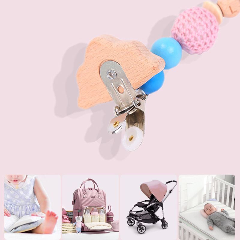 Bộ 3 Món Vòng Đeo Tay / Núm Vú Giả / Kẹp Núm Vú Giả Gặm Nướu Cho