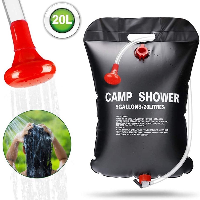 Túi tắm năng lượng mặt trời dung tích  20L nước phù hợp khi đi du lịch - cắm trại - trekking