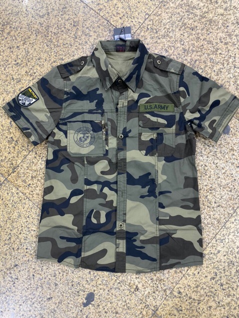 Áo sơ mi thời trang phong cách lính nam