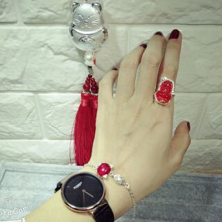 Combo Nhẫn tỳ hưu & Vòng tay Hồ Ly đỏ mệnh Hỏa