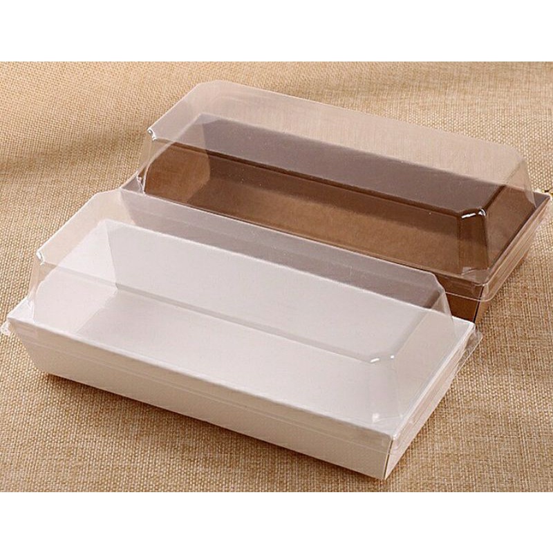 100 chiếc hộp chữ nhật E1985, hộp đựng bánh E1985 giấy Kraft, đựng thức ăn các loại