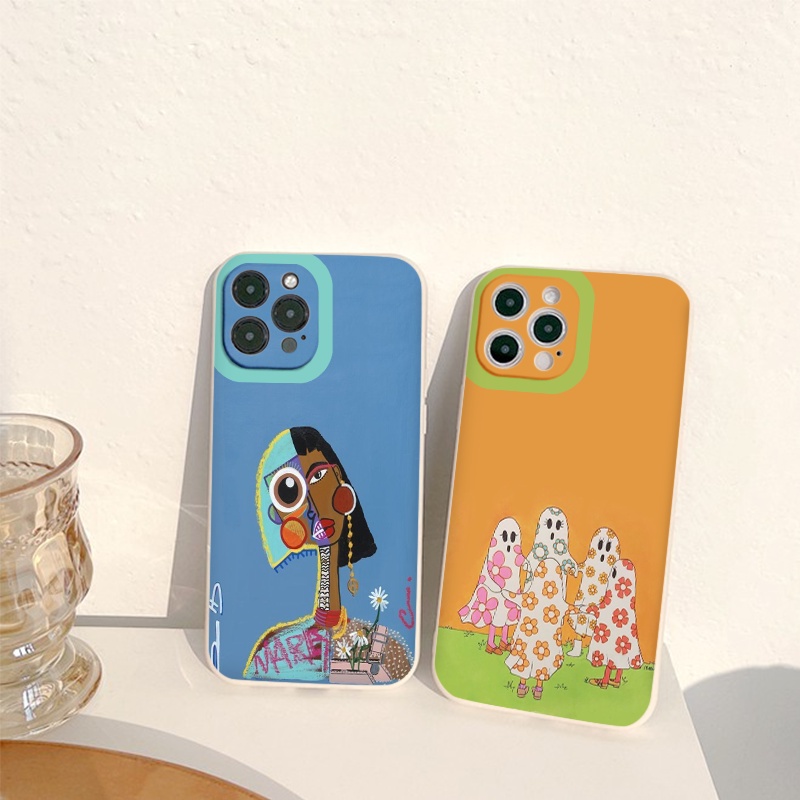 Ốp lưng iphone Quái dị vuông chống sốc cho iphone 11 7plus 8plus x xsmax 11pro max 12pro 12promax13promax tr357