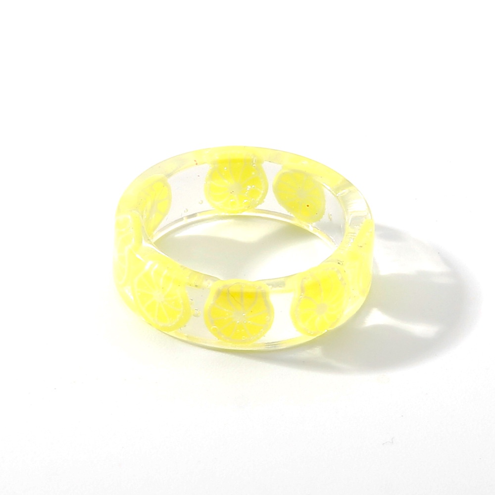 (0380) Nhẫn Nhựa Đeo Tay Resin Hình Trái Cây Màu Sắc Dễ Thương