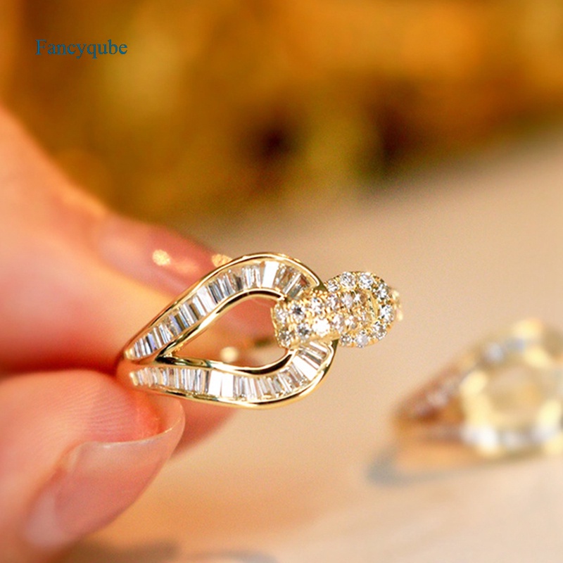 Nhẫn mạ vàng 18K đính đá thời trang cho nữ