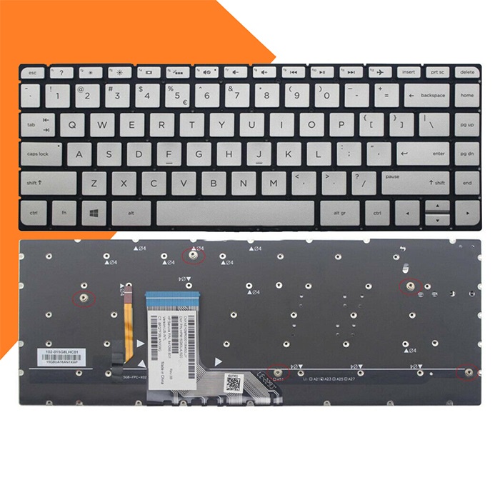 Bàn phím laptop HP 15AP, 15-AP (Màu Bạc) Có Đèn