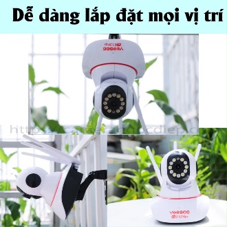 Camera wifi Yoosee 3 râu 5.0mpx xoay 360 độ, hỗ trợ xem đêm có màu, đàm thoại 2 chiều, bảo hành trong vòng 12 tháng