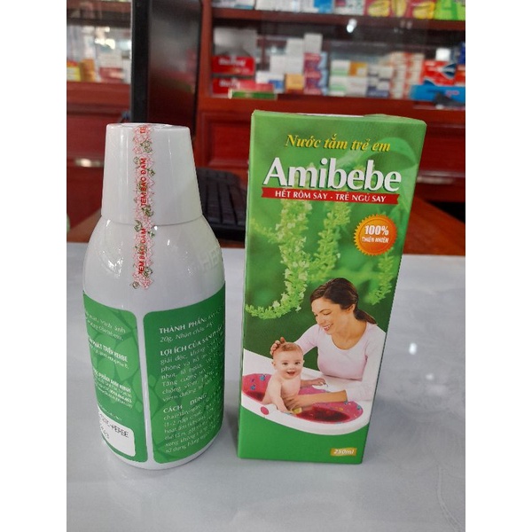 Nước Tắm Trẻ Em Amibebe_ Hết rôm sảy,trẻ ngủ say.Chai 250 ml