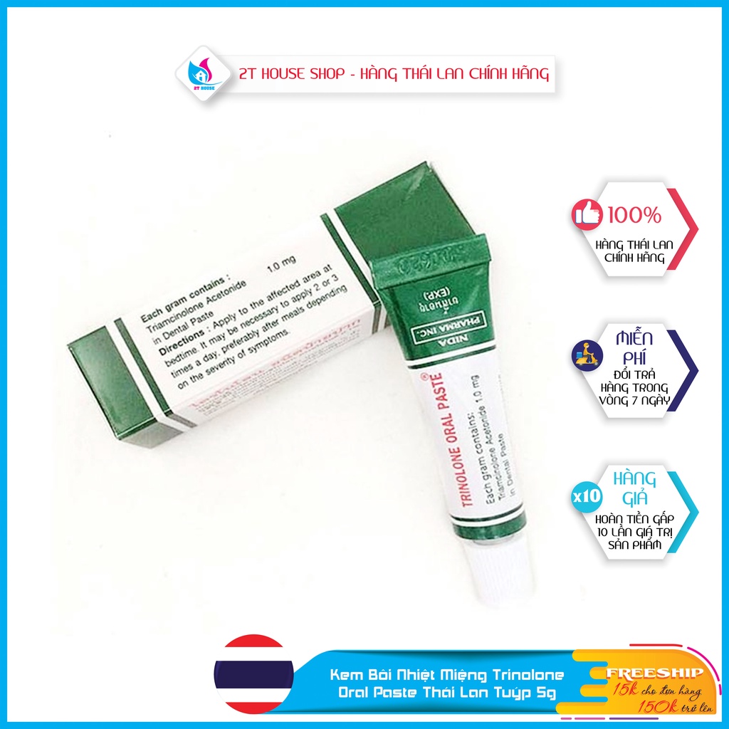 Kem Bôi Nhiệt Miệng Trinol one Oral Paste Thái Lan Tuýp 5g, 2T House Shop Hàng Thái Lan Chính Hãng