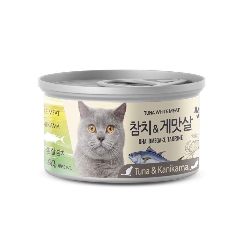 Pate MEOWOW tuna white cá ngừ trắng nguyên miếng cho mèo lon 80g
