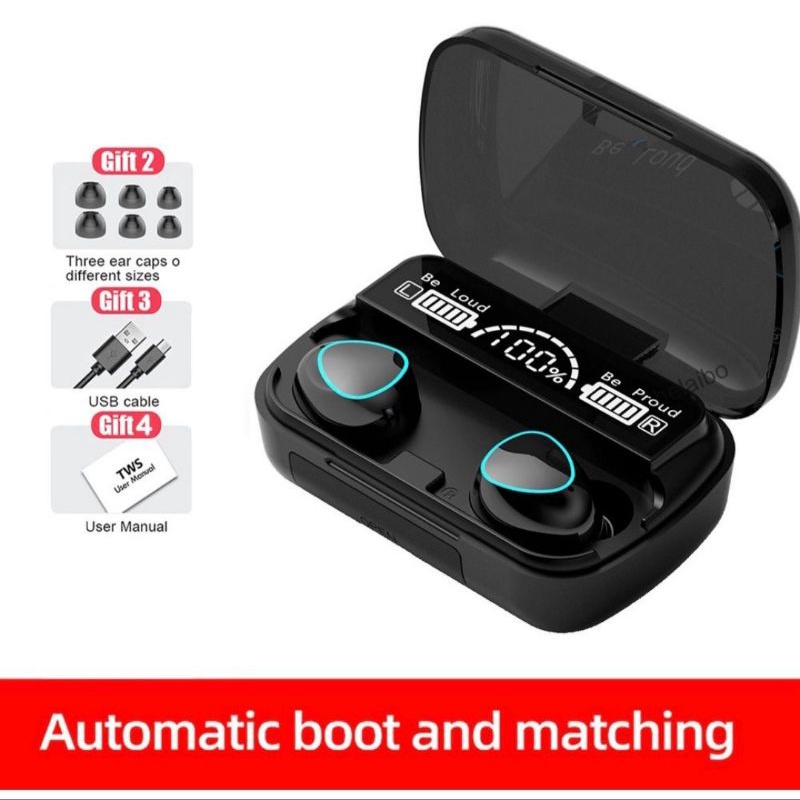 Tai nghe Bluetooth M10 V5 kiêm sạc dự phòng cho điện thoại