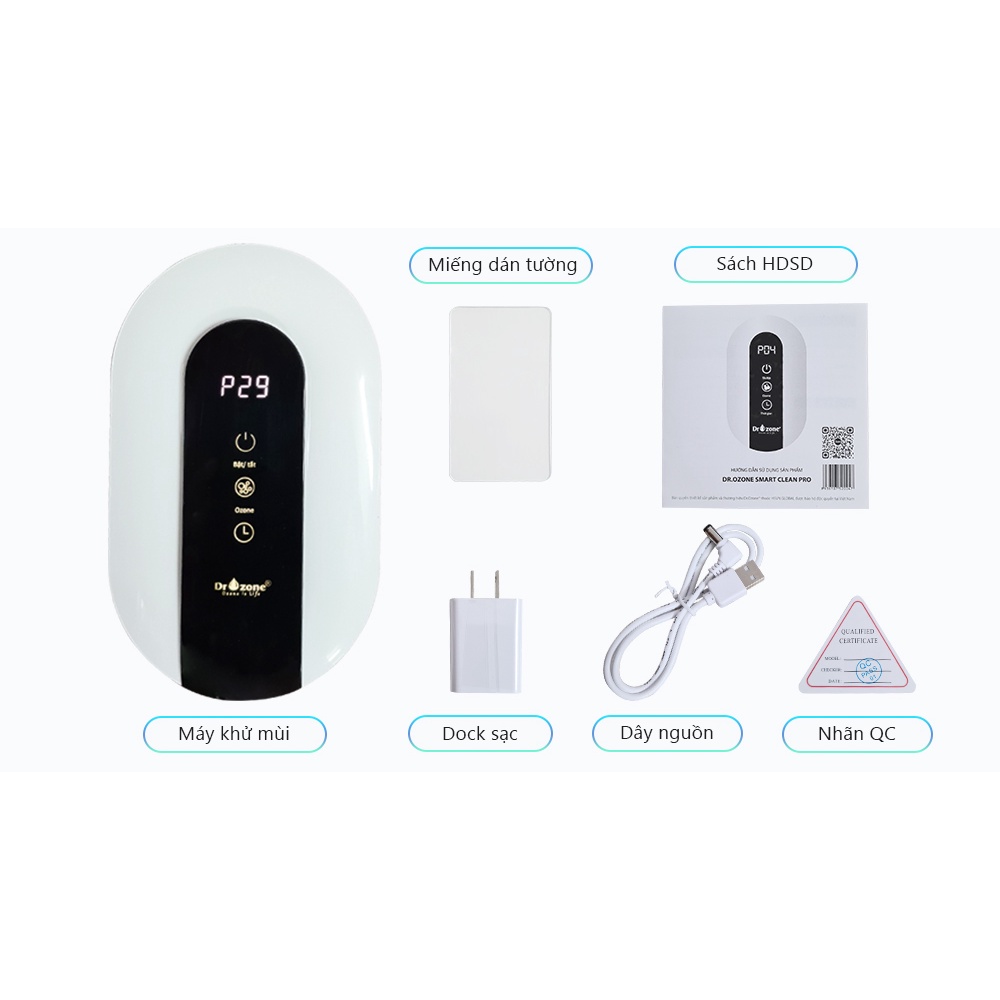 Máy khử mùi chuyên dụng cho gia đình, khách sạn khử mùi WC, mùi thú cưng DrOzone Smart Clean Pro