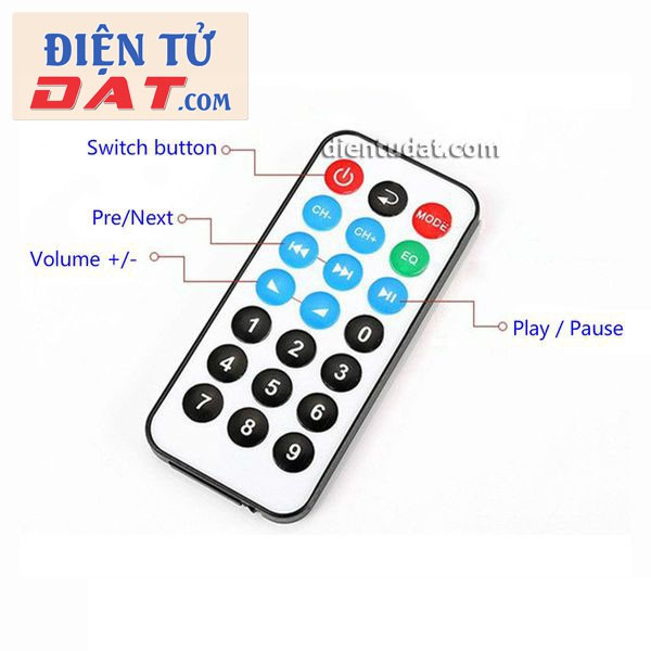 Mạch Giải Mã Âm Thanh Bluetooth USB TF MP3 FLAC - Remote Hồng Ngoại