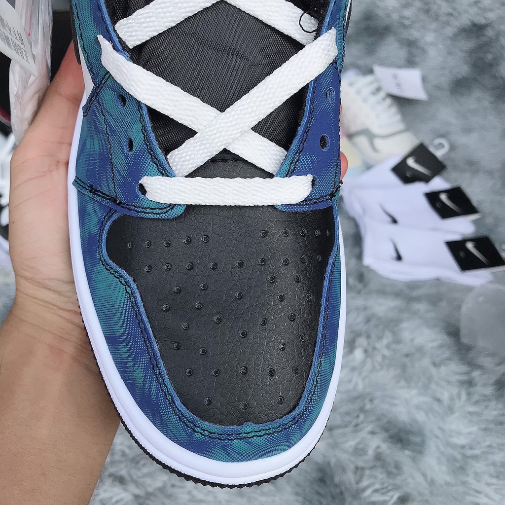 Giày jordan 1 xanh loang cao cổ, giày thể thao jordan tie dye cao cổ hàng cao cấp đủ size nam nữ