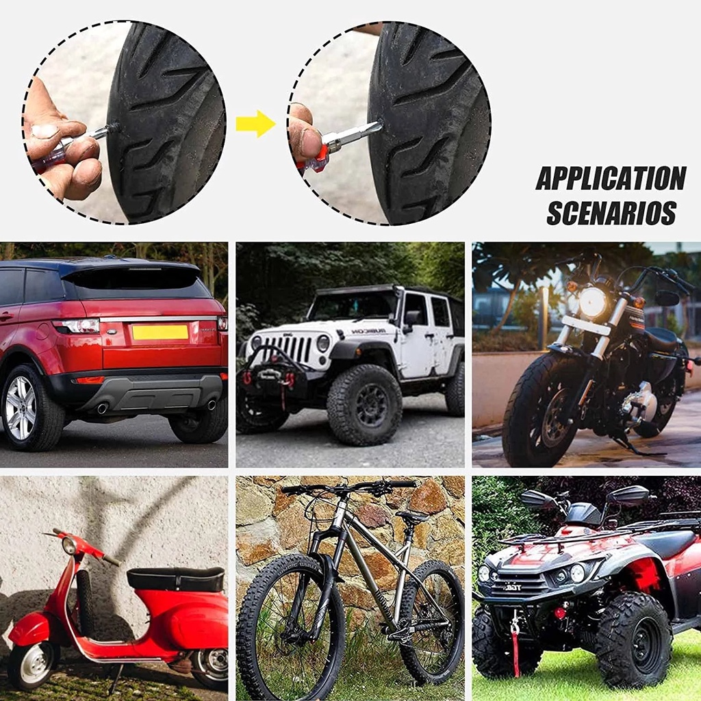 5 Pcs Vacuum Tire Repair Rubber Nails Kit for Car Motorcycle Bicycle