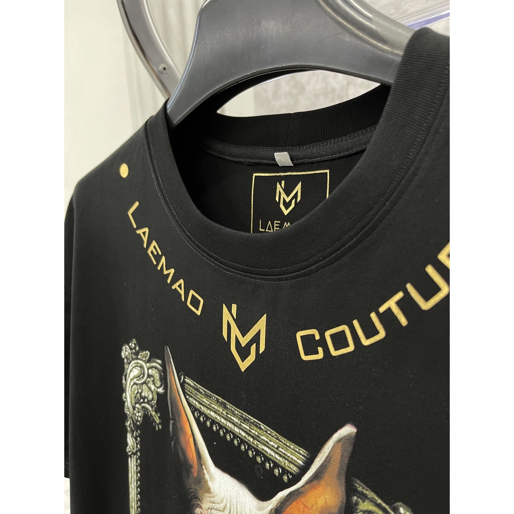 Áo thun LAEMAO chất liệu cotton tay lỡ form oversize MAFIA SPHYNX