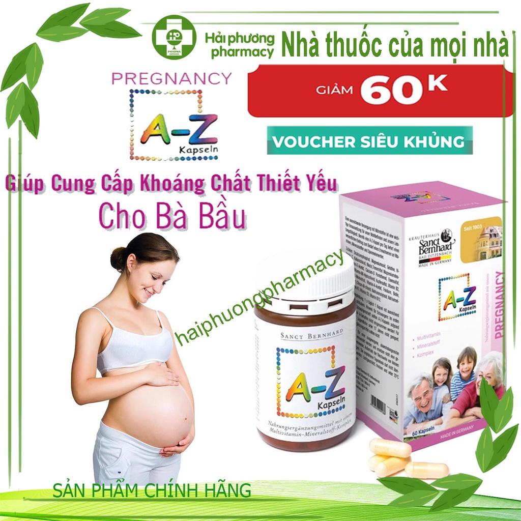 A-Z Kapseln, Viên uống bổ sung vitamin làm đẹp từ bên trong và khoáng chất tổng hợp - CHÍNH HÃNG SANCT BERNHARD 60 viên