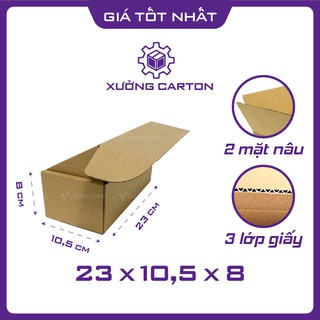 23x10,5x8 - 25 hộp carton giấy nắp gài đóng gói hàng hóa