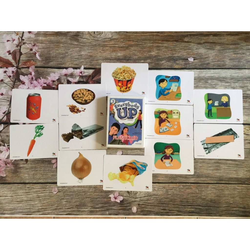 Flashcard Everybody Up bản 2nd, Ép Plastic, 2 mặt, Khổ A5