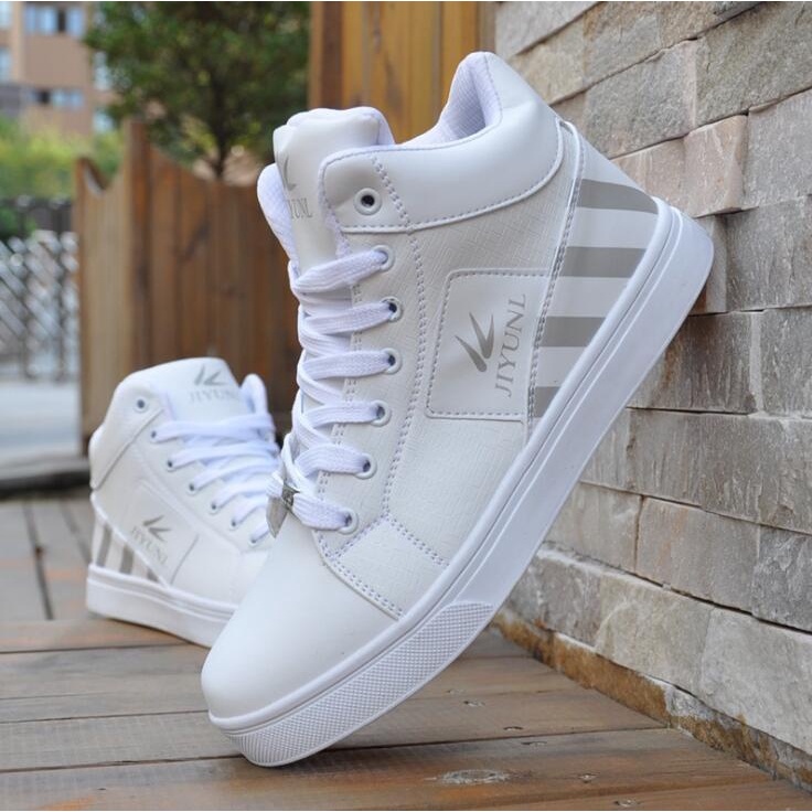 Giày Thể Thao Trượt Ván Cổ Cao Đế Bằng Cột Dây Thoải Mái Đường Phố Cho Nam Size Lớn Chaussure Homme