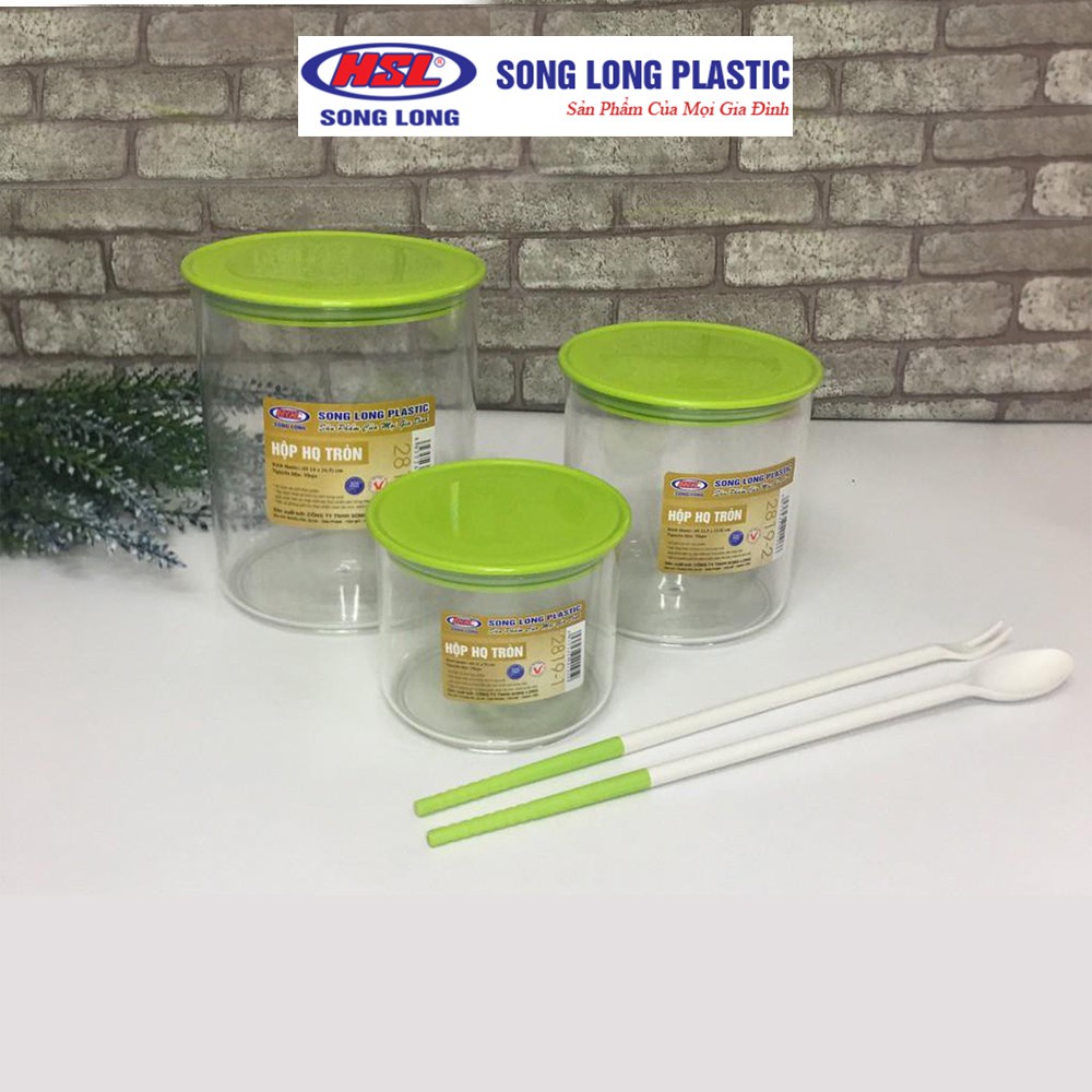 Bộ 3 hộp bảo quản thực phẩm nhựa có nắp Song Long Plastic 2819 cao cấp