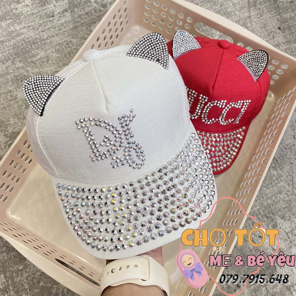 Mũ, Nón Cho Bé Gái Lưỡi Trai Đính Kim Sa Siêu Cưng Cho Bé Từ 3-6 tuổi