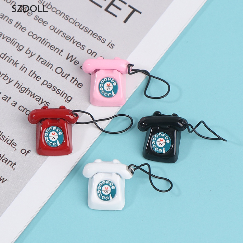 Điện thoại retro thu nhỏ trang trí nhà búp bê