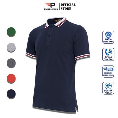 Áo phông polo nam cổ phối độc đáo AHT06 thời trang đẹp PigoFashion chọn size và màu