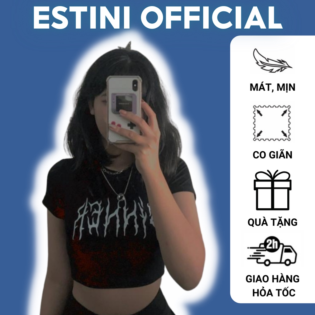 Áo croptop ESTINI Sinner Uzzang Freesize Dưới 55kg - NY04