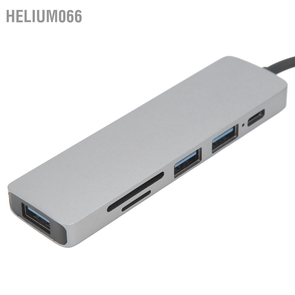 Helium066 Bộ chuyển đổi Hub 6 trong 1 Loại C USB Ổ cắm cho máy tính xách tay 5V DC Máy bảng điện thoại di động