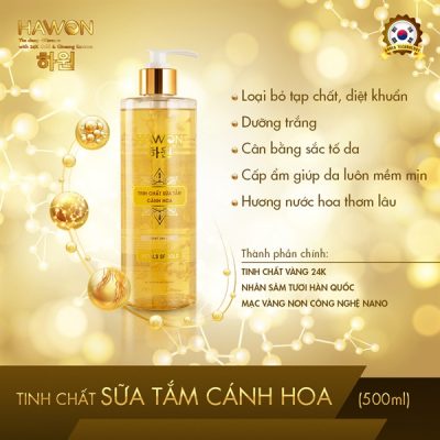 Tinh Chất Sữa Tắm Cánh Hoa Trắng Da Cao Cấp HAWON - 500ml