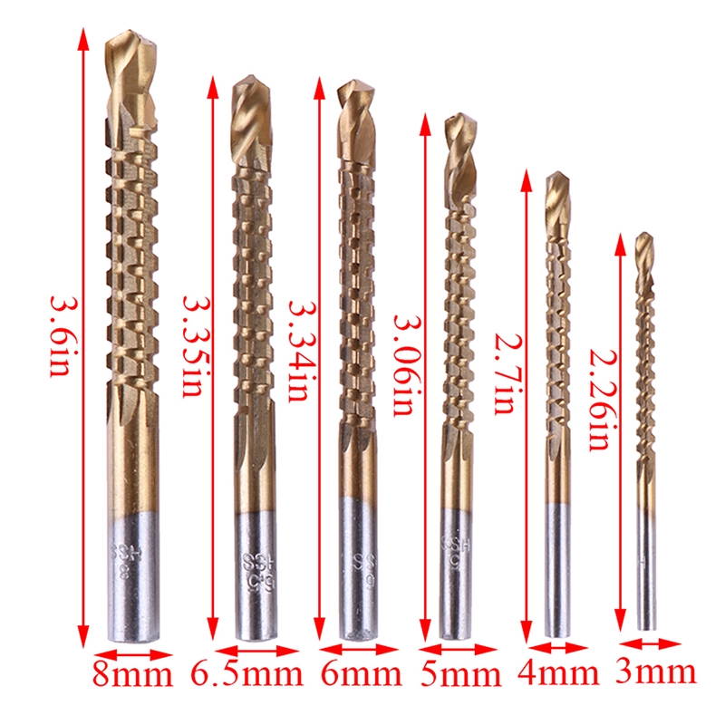 [CER] Bộ 6 Mũi Khoan hss Phủ Titan hss