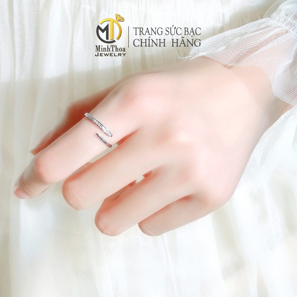 Nhẫn bạc nữ đẹp dáng hở đơn giản cá tính phụ kiện trang sức bạc ta Minh Thoa JEWELRY