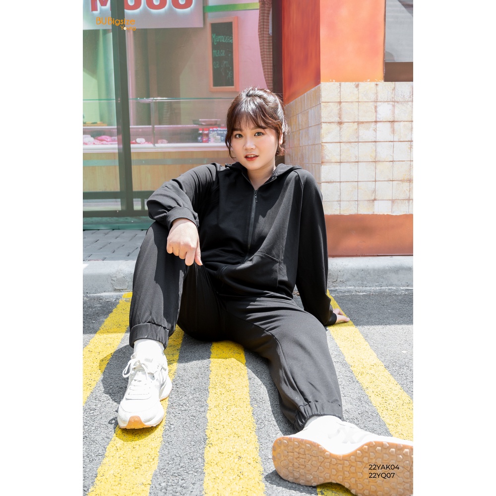 Quần jogger vải thun BIGSIZE (55kg đến 95kg) - 22YQ07 - [BU Bigsize Young]