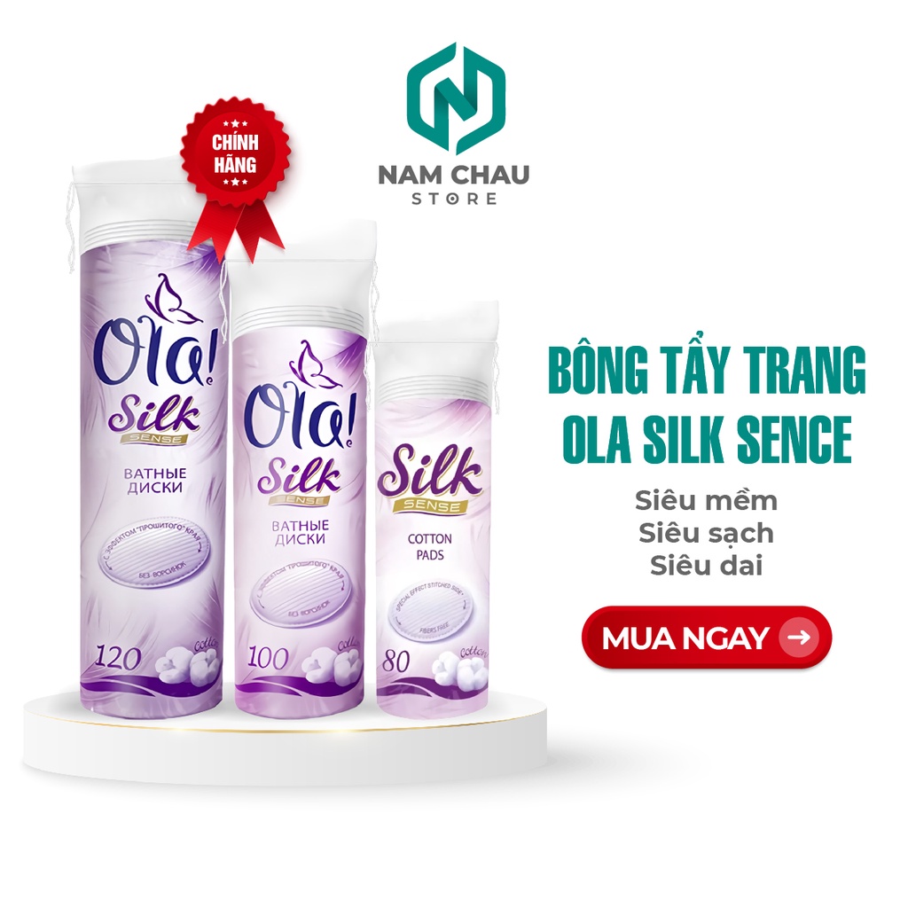 Namchaustore - Bông Tẩy Trang Ola 100% Cotton 120 Miếng