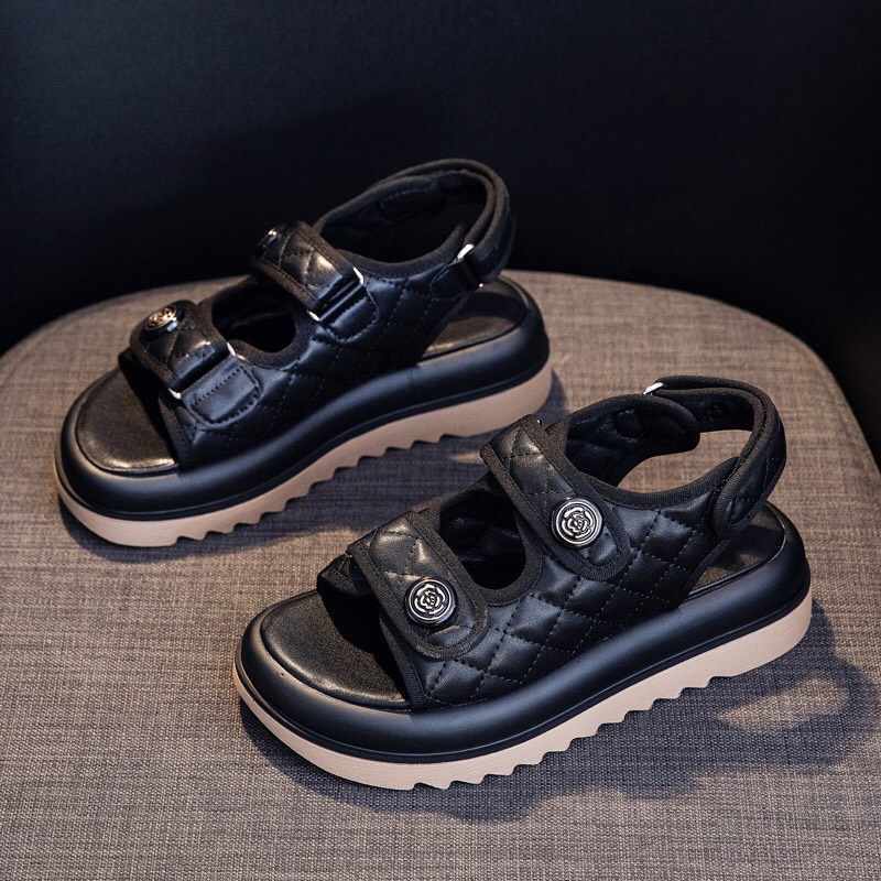 ( Loại 1 ) Sandal nữ đế độn răng cưa quai Chám học sinh cực đẹp