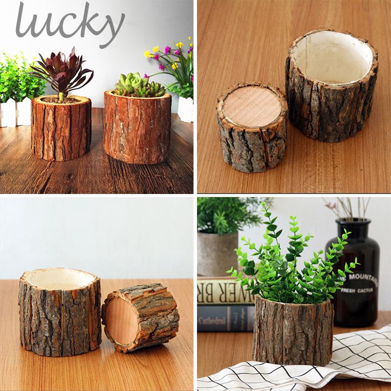 Chậu hoa mini bằng gỗ kiểu dáng cổ điển trang trí tiện dụng