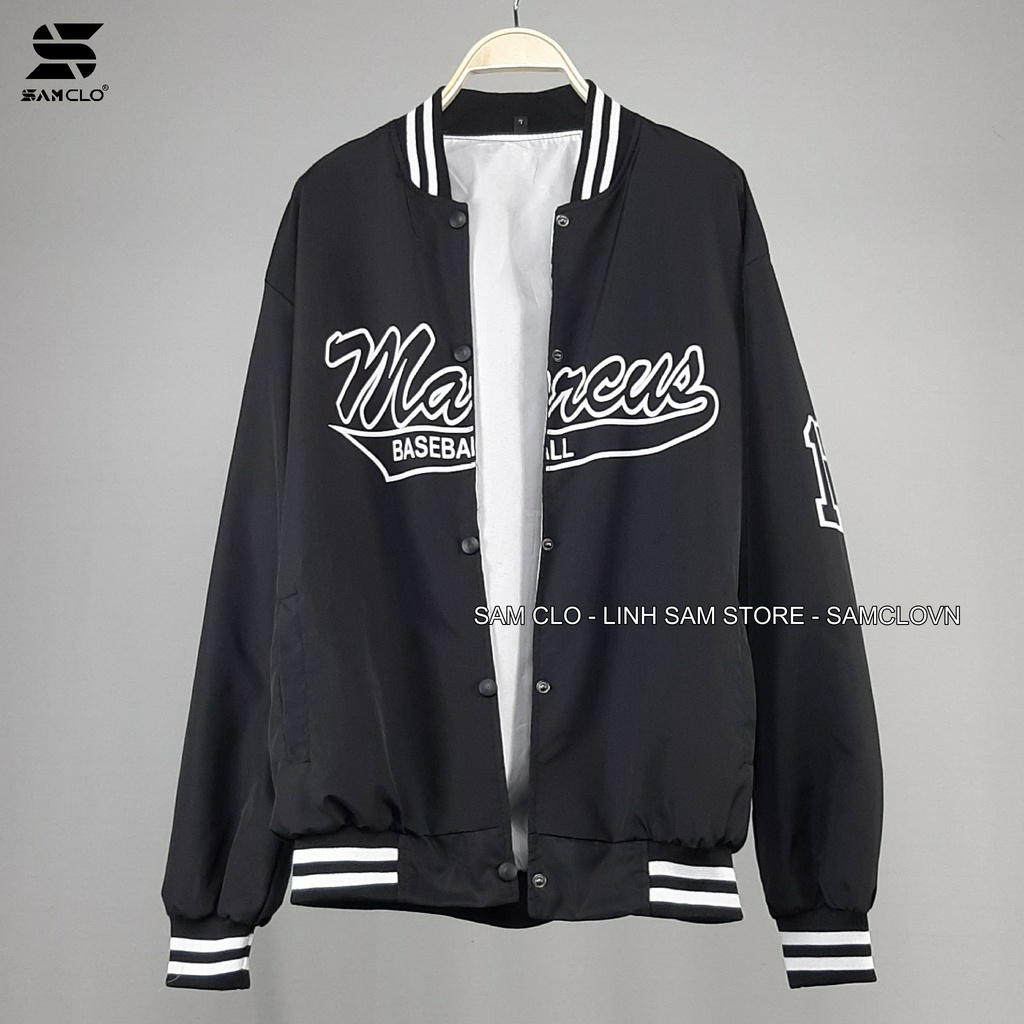 Áo khoác dù bomber 2 lớp nam nữ SAM CLO phong cách bóng chày form rộng unisex mặc cặp - couple in chữ ALASKA