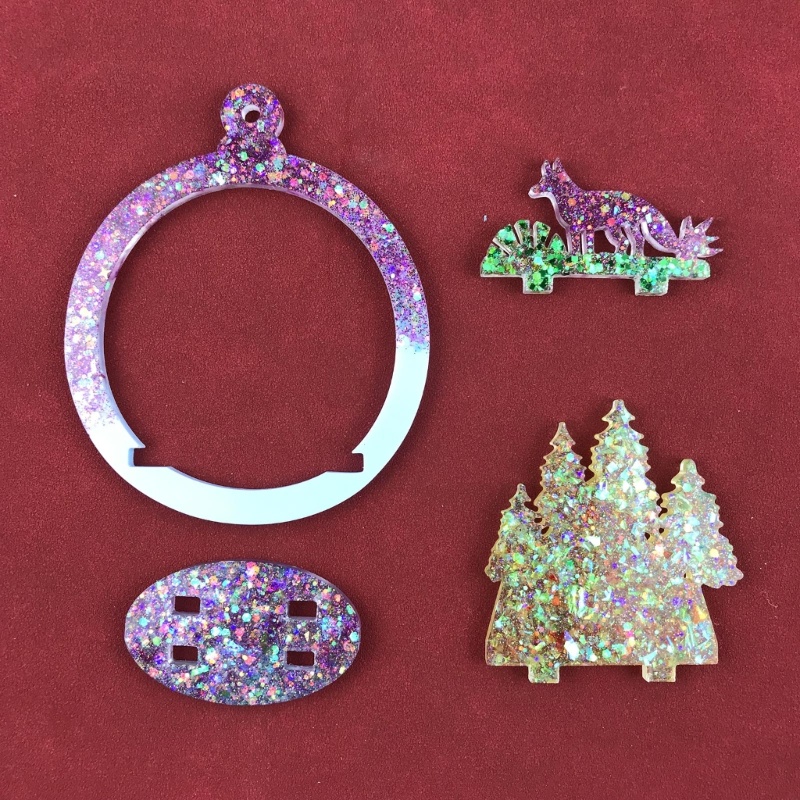 Khuôn Silicone Hình Tròn Làm Mặt Dây Chuyền Thủ Công Trang Trí Cây Thông Giáng Sinh