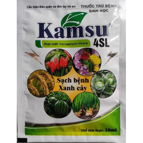 KAMSU 4SL gói 20ml - Đặc trị Vàng lá, rụng đốt, thán thư , Khô cành, khô quả cây trồng