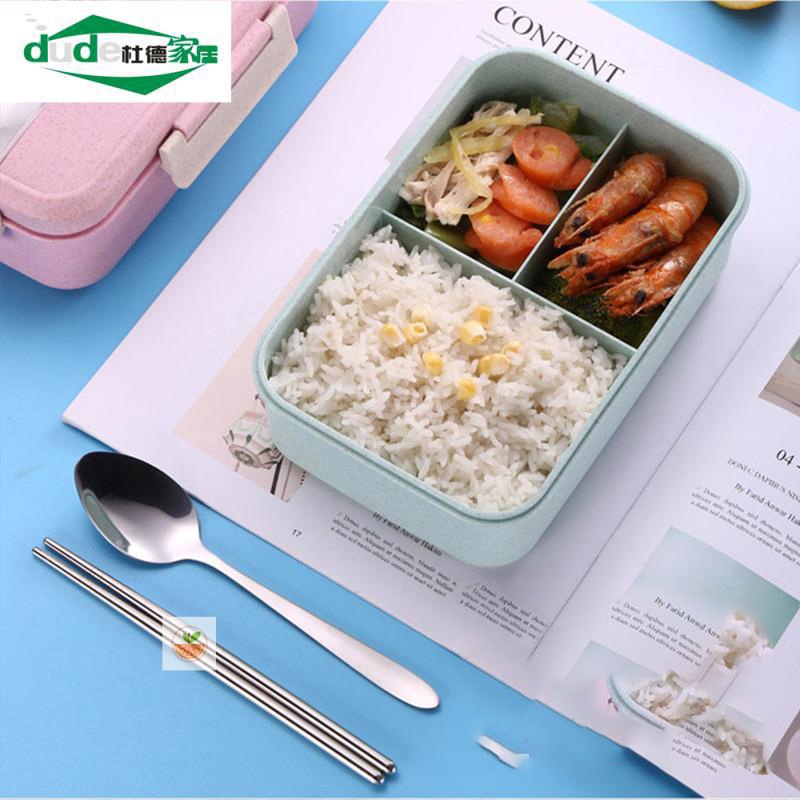 Hộp đựng cơm lúa mạch kèm đũa muỗng, tiện lợi, gọn nhẹ, dễ mang đi làm